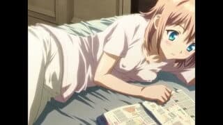 Cute hentai blonde w/ small tits gets creampied
