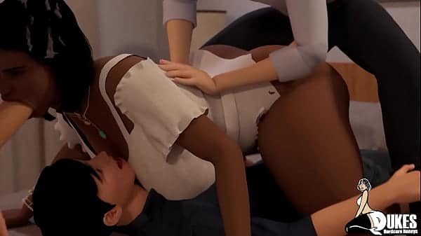 Freaky guys bust loads all over sexy big booty bitches