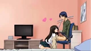 Horny Brunette Stepsister Gives Her Brother A Quick Blowjob – Anime