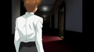 Hentai brunette is tied up and fucked