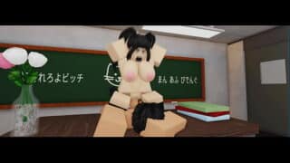 ROBLOX PORN | Cute girl in uniform fucked in class