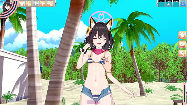 Blue archive -kuda izuna sex at beach – koikatsu party
