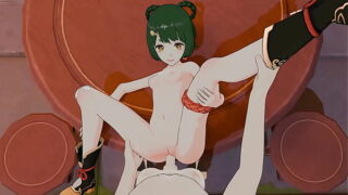 Genshin Impact Xiangling Hentai Nude Missionary Sex With Aether Small Tits Creampie Mmd 3D Dark Green Hair (CLIP)