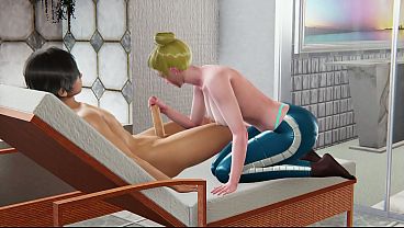 Sexy Helena with Big Tits and Ass in 3D Animation – Hot Handjob for Big Dick on Bed, Intense Wet Big Tits Titfuck with Moans, and Undertable Mouth Fuck Finished with Cum in Mouth – Rule34 Hentai